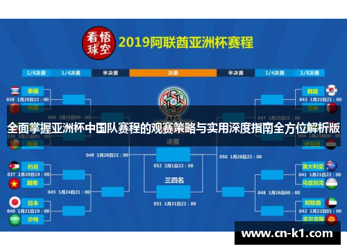 全面掌握亚洲杯中国队赛程的观赛策略与实用深度指南全方位解析版